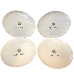 Rae Dunn Witches Brew Salad Dessert 8” Plates Halloween Lot Of 4